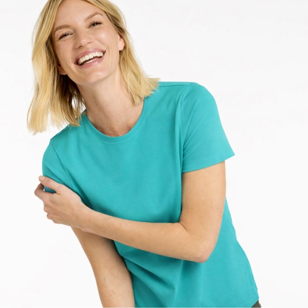 19 L.L.Bean Cotton Tee – XS Petite | Turquoise Classic | Soft Essentials